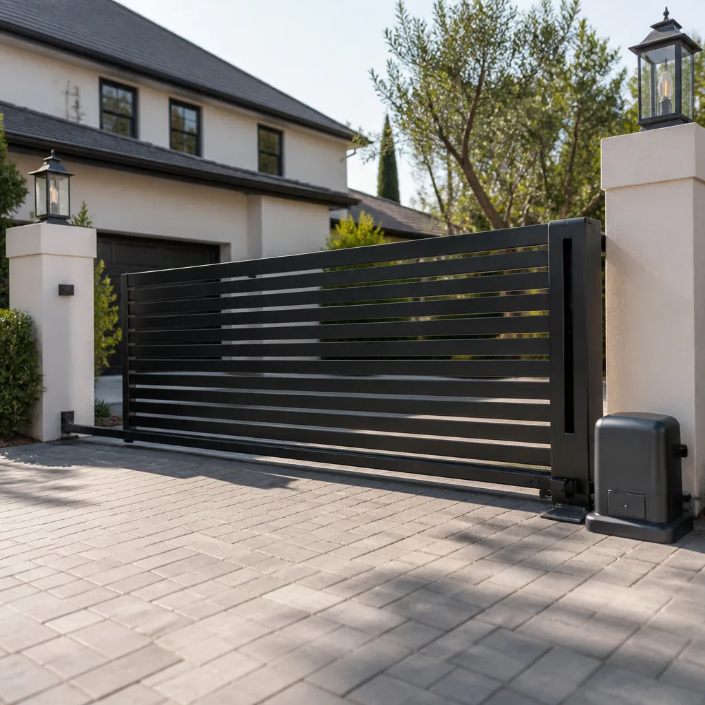Sliding driveway gates